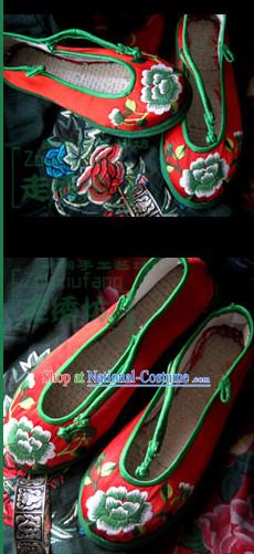 Chinese Handmade Embroidered Shoes Wedding Shoes Kung Fu Wushu Shoes Womens Shoes Opera Shoes Hanfu Shoes Dance Shoes