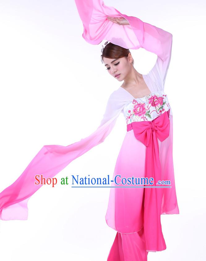 Chinese Water Sleeves Dance Costume Ribbon Dance Costumes Fan Dance Dancer Dancing Dresses for Women