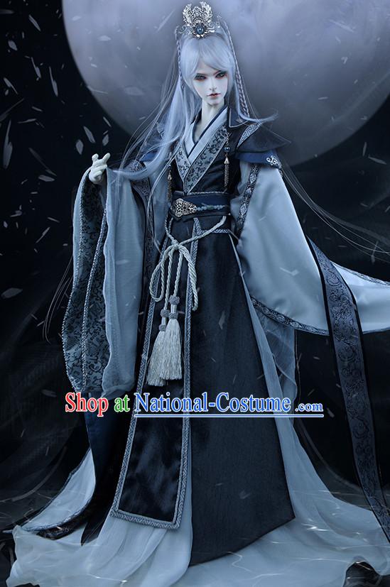 Ancient Chinese Emperor Men Costumes Taoist Clothing Traditional Costumes Hanfu Complete Set