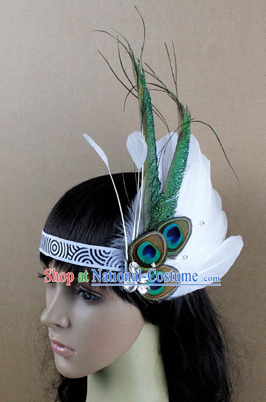 Handmade Feather Hair Pin Hair Accessory Headwear Hair Accessorie Head Dress Head Piece Jewel Set