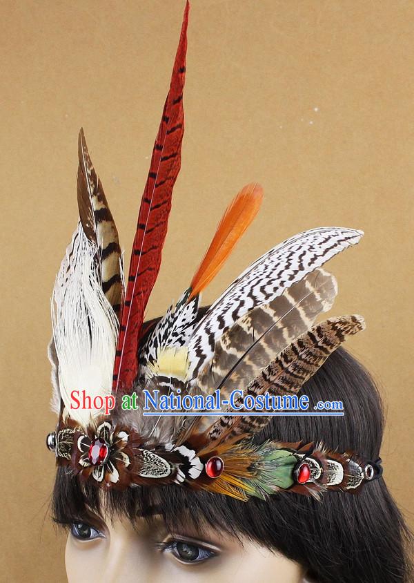 Handmade Feather Hair Pin Hair Accessory Headwear Hair Accessorie Head Dress Head Piece Jewel Hat Set