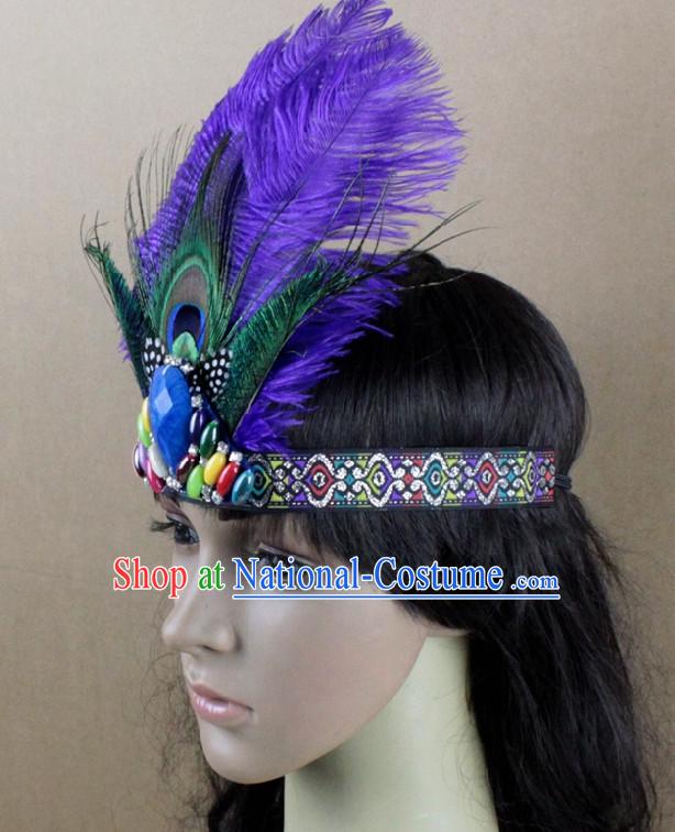 Handmade Feather Hair Pin Hair Accessory Headwear Hair Accessorie Head Dress Head Piece Jewel Set