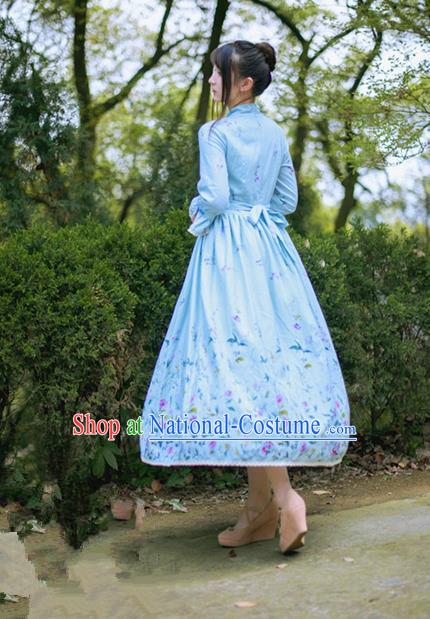 Traditional Chinese Costume Smock China Hanfu BeiZi Modified Long Dress for Women