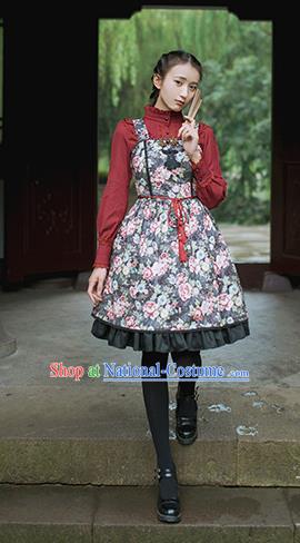 Traditional Classic Chinese Elegant Women Costume One-Piece Dress, Chinese Cheongsam Restoring Ancient Princess Tassels Dress for Women