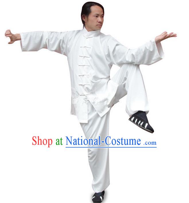 Traditional Chinese Wudang Uniform Taoist Uniform Silk Priest Frock Kungfu Kung Fu Clothing Clothes Pants Slant Opening Shirt Supplies Wu Gong Outfits, Chinese Tang Suit Wushu Clothing Tai Chi Suits Uniforms for Men