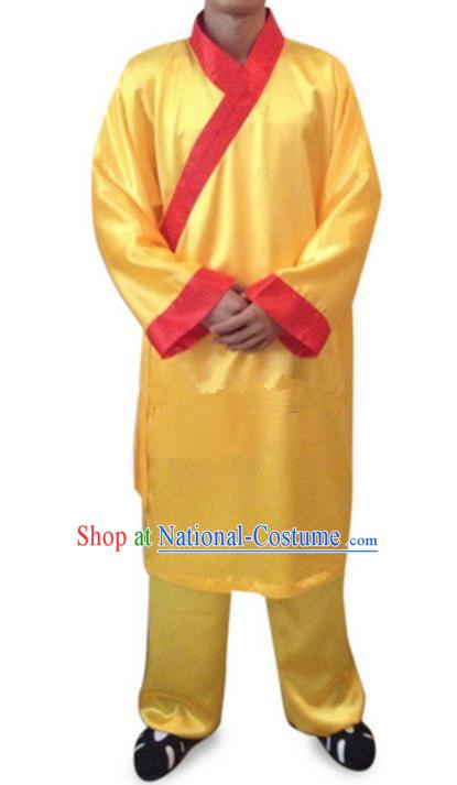 Traditional Chinese Wudang Uniform Taoist Uniform Priest Frock Complete Set Long Robe Kungfu Kung Fu Clothing Clothes Pants Slant Opening Shirt Supplies Wu Gong Outfits, Chinese Tang Suit Wushu Clothing Tai Chi Suits Uniforms for Men