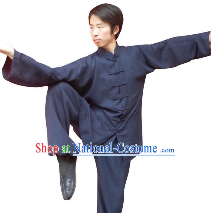 Traditional Chinese Wudang Uniform Taoist Uniform Priest Frock Complete Set Kungfu Kung Fu Clothing Clothes Pants Slant Opening Shirt Supplies Wu Gong Outfits, Chinese Tang Suit Wushu Clothing Tai Chi Suits Uniforms for Men