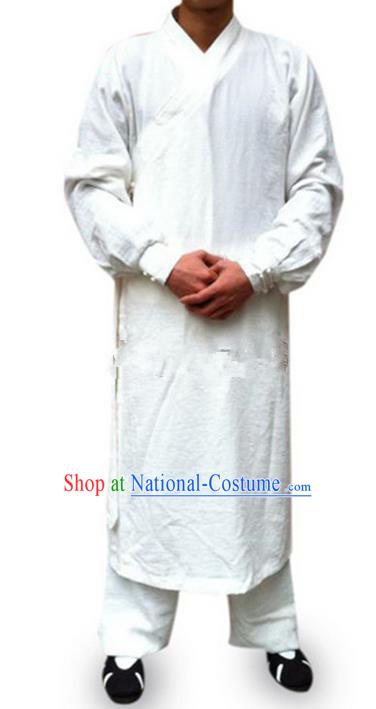 Traditional Chinese Wudang Uniform Taoist Uniform Priest Frock Complete Set Long Robe Kungfu Kung Fu Clothing Clothes Pants Slant Opening Shirt Supplies Wu Gong Outfits, Chinese Tang Suit Wushu Clothing Tai Chi Suits Uniforms for Men