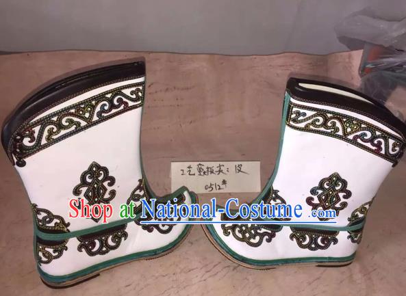 Traditional Chinese Minority Mongol Nationality Ethnic Minorities Mongolian Children Dance Cowhide Boots Mongolian Knee Boots Jockey Boots Tanks Boots for Kids