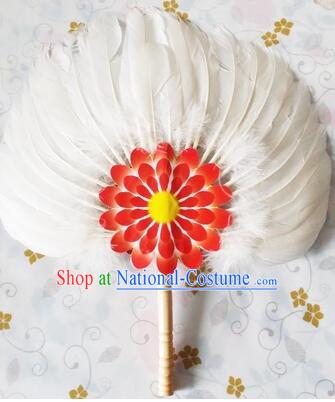 Feather Fans Goose Feather Stage Show Dance properties White