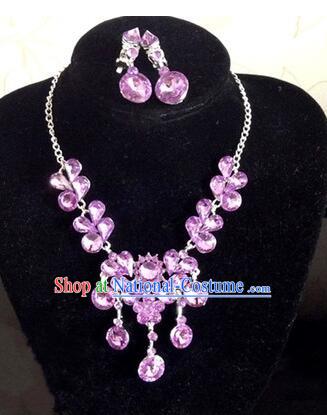 Ancient Style Accessories Necklace Chain Ear Wearing Set Wedding Decorating Jing Hong WU Empresses in the Palace Purple