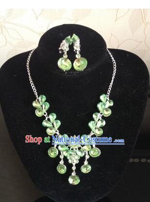 Ancient Style Accessories Necklace Chain Ear Wearing Set Wedding Decorating Jing Hong WU Empresses in the Palace Green