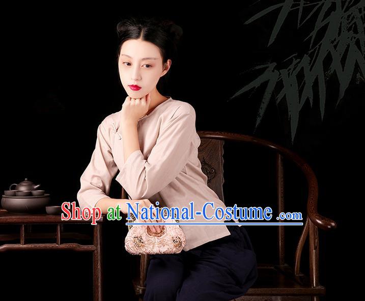 Traditional Classic Women Costumes, Traditional Chinese Cotton Comfortable Hanfu Plate Buttons Buckle Jacket Small Unlined Upper Garment