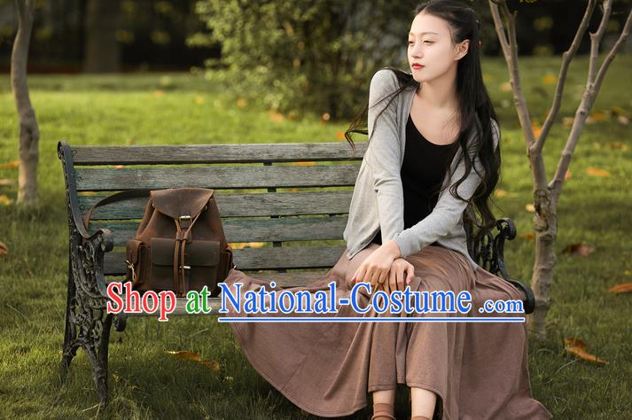 Traditional Classic Women Clothing, Traditional Classic Pure Cotton Tweed Cardigan Cotton Coats