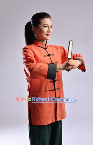 Top Linen Kung Fu Costume Martial Arts Kung Fu Training Uniform Tang Suit Gongfu Shaolin Wushu Clothing Tai Chi Taiji Teacher Suits Uniforms for Women