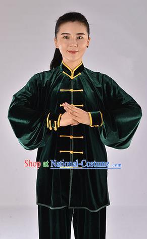 Top Upset South Korea Velvet Pleuche Kung Fu Costume Martial Arts Kung Fu Training Uniform Tang Suit Gongfu Shaolin Wushu Clothing Tai Chi Taiji Teacher Suits Uniforms for Women