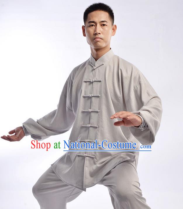 Traditional Chinese Top Signature Cotton Kung Fu Costume Martial Arts Kung Fu Training Uniform Gongfu Shaolin Wushu Clothing Tai Chi Taiji Teacher Suits Uniforms for Men