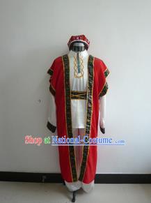 Traditional Chinese Uyghur Nationality Dancing Costume Folk Dance Ethnic Uigurian Dance Costume for Men