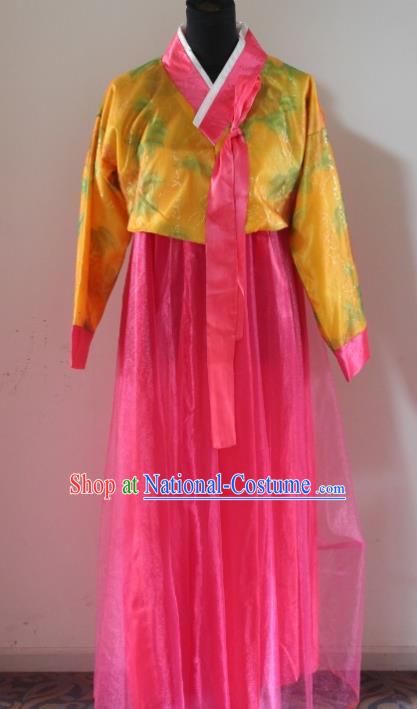 Traditional Chinese Korean Costumes, Asian Women Opening Hanbok Pink Dress for Women