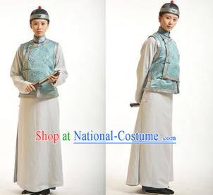 Traditional Ancient Chinese Manchu Young Men Costume, Asian Chinese Qing Dynasty Prince Embroidered Dress Clothing for Men