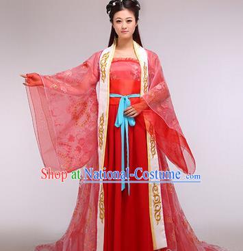 Traditional Ancient Chinese Imperial Consort Costume, Elegant Hanfu Clothing Chinese Tang Dynasty Imperial Empress Tailing Embroidered Clothing for Women