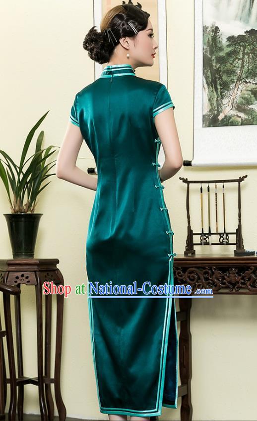 Traditional Ancient Chinese Young Women Cheongsam Dress Republic of China Tangsuit Stand Collar Blouse Dress Tang Suit Clothing for Women