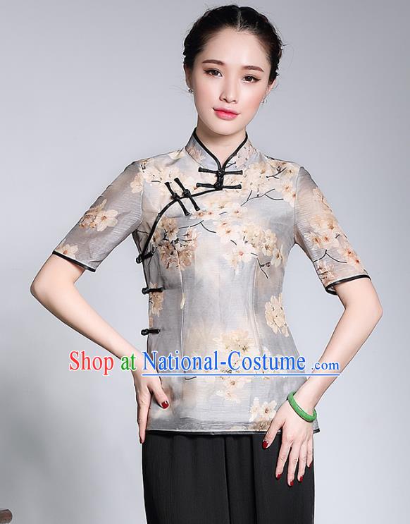 Traditional Chinese National Costume Qipao Upper Outer Garment, China Tang Suit Chirpaur Shirt Cheongsam Blouse for Women