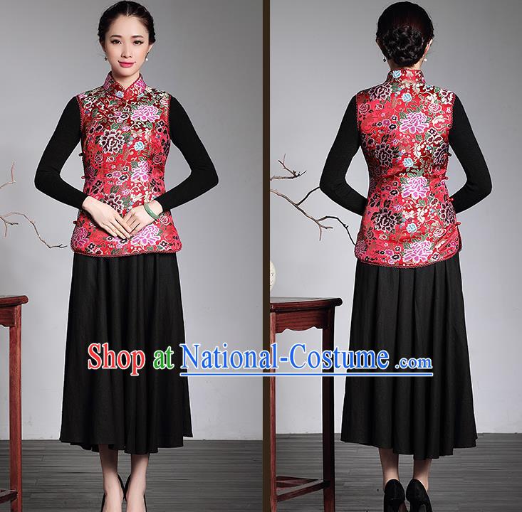 Traditional Ancient Chinese Young Women Cheongsam Dress Republic of China Tangsuit Stand Collar Blouse Dress Tang Suit Clothing for Women