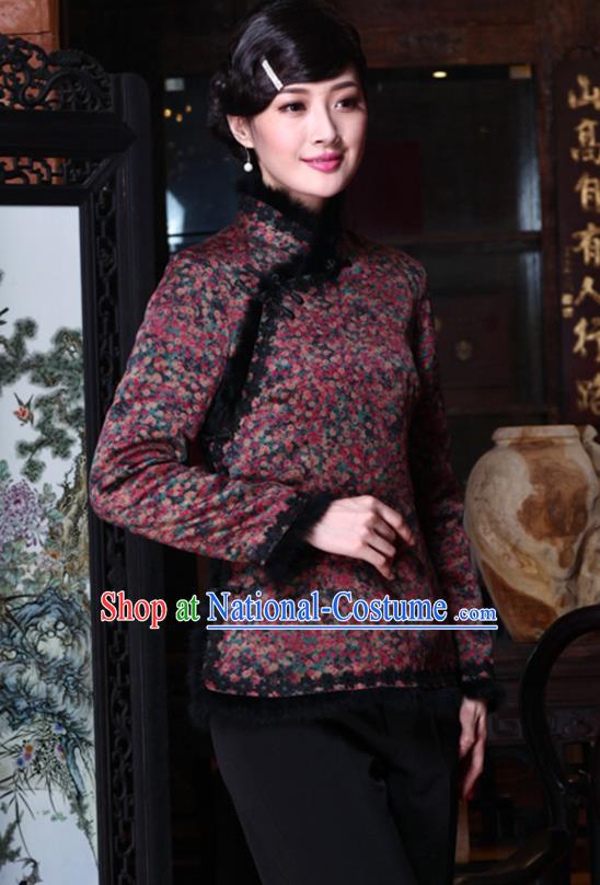 Traditional Ancient Chinese Young Women Cheongsam Dress Republic of China Tangsuit Stand Collar Blouse Dress Tang Suit Clothing for Women