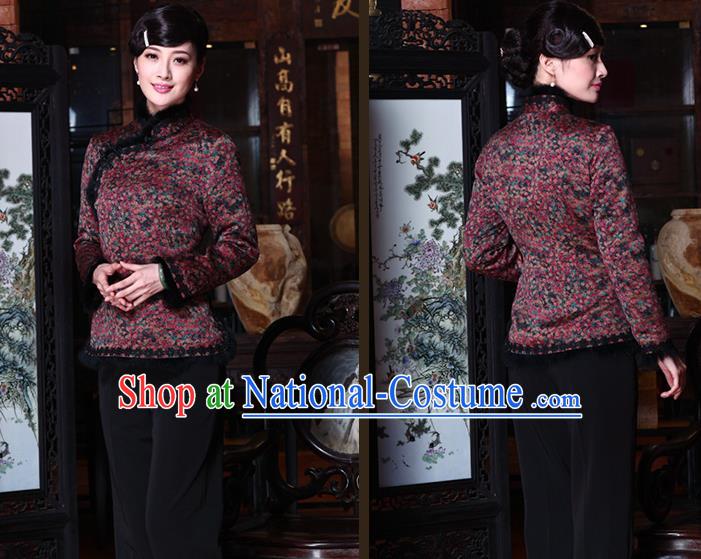 Traditional Ancient Chinese Young Women Cheongsam Dress Republic of China Tangsuit Stand Collar Blouse Dress Tang Suit Clothing for Women