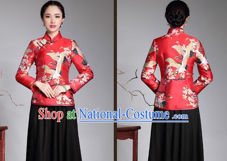 Traditional Ancient Chinese Young Women Cheongsam Dress Republic of China Tangsuit Stand Collar Blouse Dress Tang Suit Clothing for Women