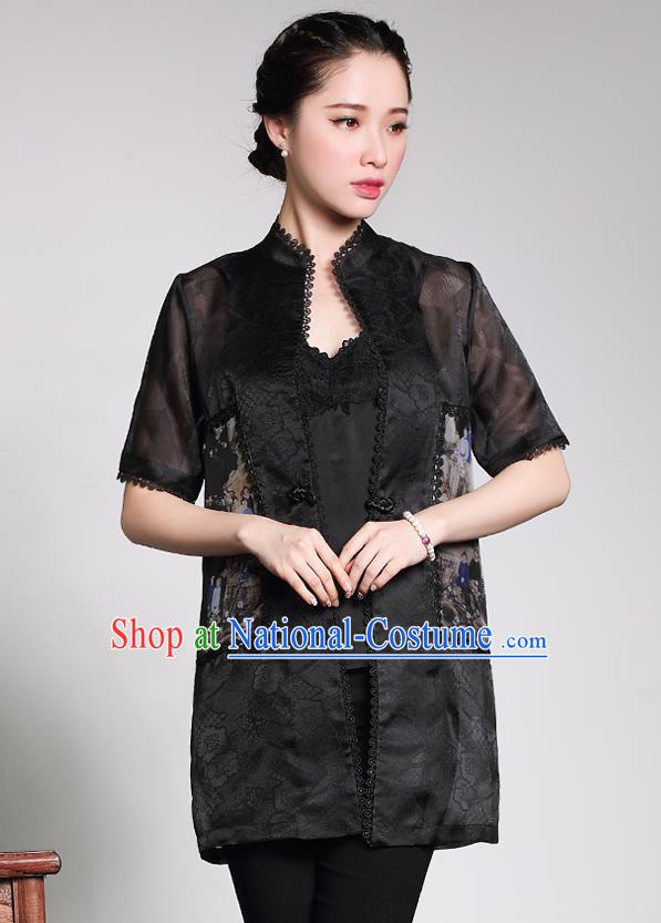 Traditional Ancient Chinese Young Women Cheongsam Dress Republic of China Tangsuit Stand Collar Blouse Dress Tang Suit Clothing for Women