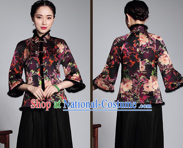 Traditional Ancient Chinese Young Women Cheongsam Dress Republic of China Tangsuit Stand Collar Blouse Dress Tang Suit Clothing for Women