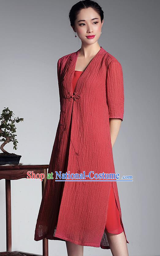 Traditional Ancient Chinese Young Women Cheongsam Dress Republic of China Tangsuit Stand Collar Blouse Dress Tang Suit Clothing for Women