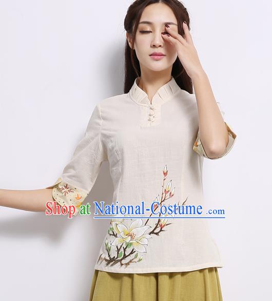 Traditional Ancient Chinese Young Women Cheongsam Dress Republic of China Tangsuit Stand Collar Blouse Dress Tang Suit Clothing for Women