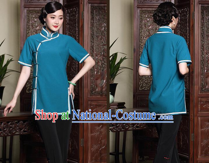 Traditional Ancient Chinese Young Women Cheongsam Dress Republic of China Tangsuit Stand Collar Blouse Dress Tang Suit Clothing for Women