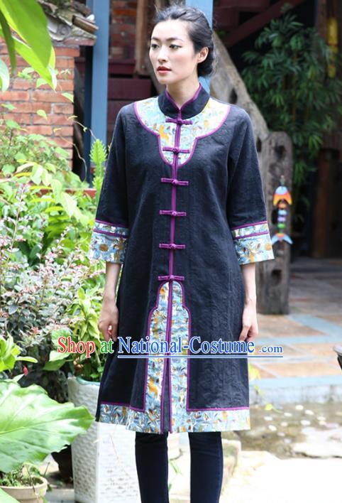 Asian China Top Grade Front Opening Cheongsam Coats, Traditional Chinese Tang Suit Hanfu Plated Button Qipao Shirts for Women