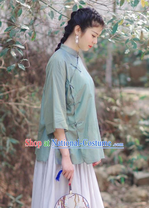 Traditional Ancient Chinese Young Women Cheongsam Dress Republic of China Tangsuit Stand Collar Blouse Dress Tang Suit Clothing for Women