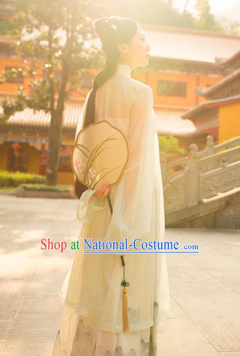 Traditional Chinese Ancient Costume Imperial Concubine Silk Blouse and Slip Skirt, Asian China Ming Dynasty Palace Lady Clothing for Women