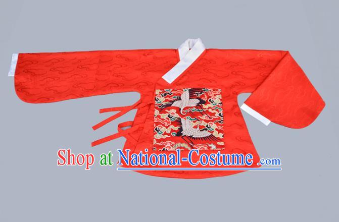 Traditional Chinese Ancient Costume Princess Red Blouse, Asian China Ming Dynasty Palace Lady Hanfu Clothing for Women