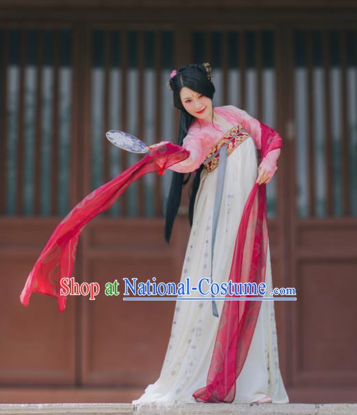 Traditional Chinese Ancient Costume Princess Blouse and Slip Skirt, Asian China Tang Dynasty Palace Lady Hanfu Clothing for Women