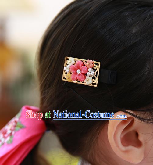 Traditional Korean National Hair Accessories Flowers Hair Stick, Asian Korean Fashion Hanbok Hair Claw for Girls