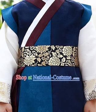 Traditional Korean Accessories Palace Prince Embroidered Waist Belts, Asian Korean Fashion Waistband Decorations for Kids