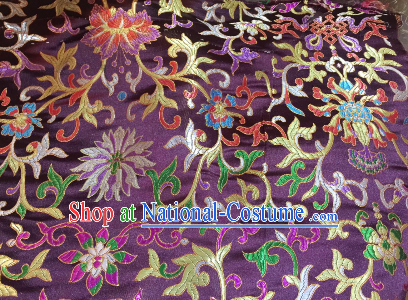 Purple Color Chinese Traditional Pattern Design Brocade Fabric Silk Fabric Chinese Fabric Asian Material