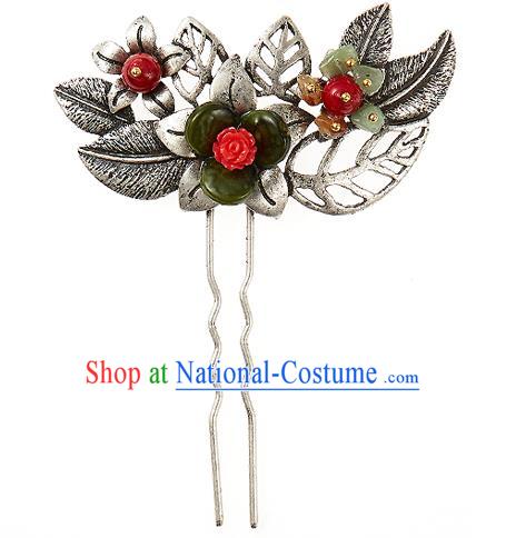 Traditional Korean National Wedding Hair Accessories Bride Palace Flowers Hairpins, Korean Hanbok Fashion Hair Stick Headwear for Women