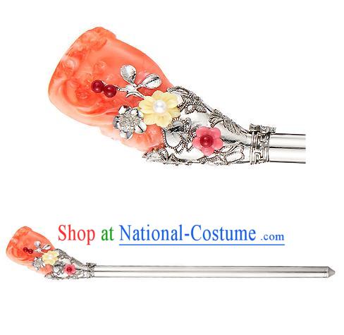 Traditional Korean National Hair Accessories Colored Glaze Hair Stick Hairpins, Korean Palace Hanbok Fashion Headwear for Women