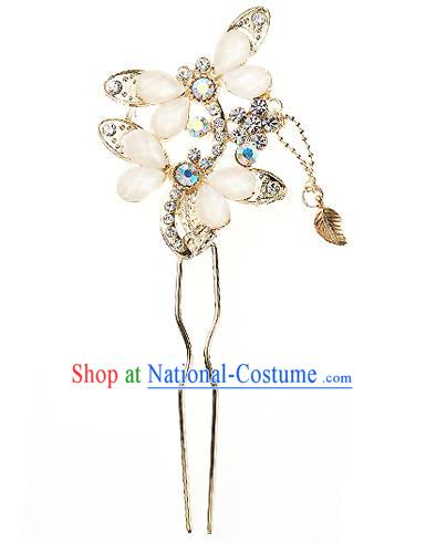 Korean National Wedding Hair Accessories Bride Hairpins Butterfly Tassel Hair Clip, Korean Hanbok Fashion Palace Hair Clasp for Women