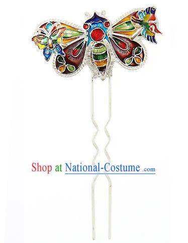 Korean National Wedding Hair Accessories Bride Hair Clip, Korean Hanbok Fashion Palace Blueing Bee Hairpins for Women