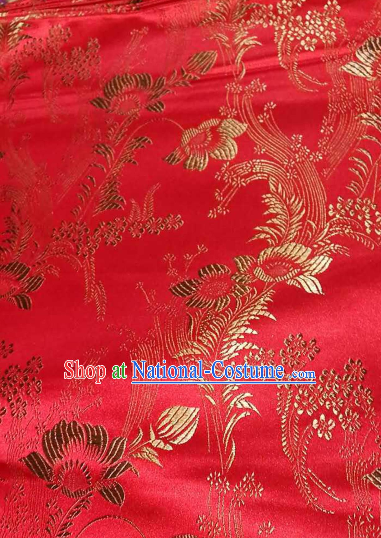 Asian Chinese Royal Palace Style Traditional Pattern Design Brocade Fabric Silk Fabric Chinese Fabric Asian Material