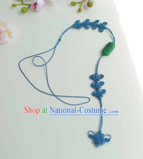 Asian Korean Hanbok Green Chinese Knot Waist Decorations, Korean National Belts Accessories Wedding Bride Waist Pendant for Women